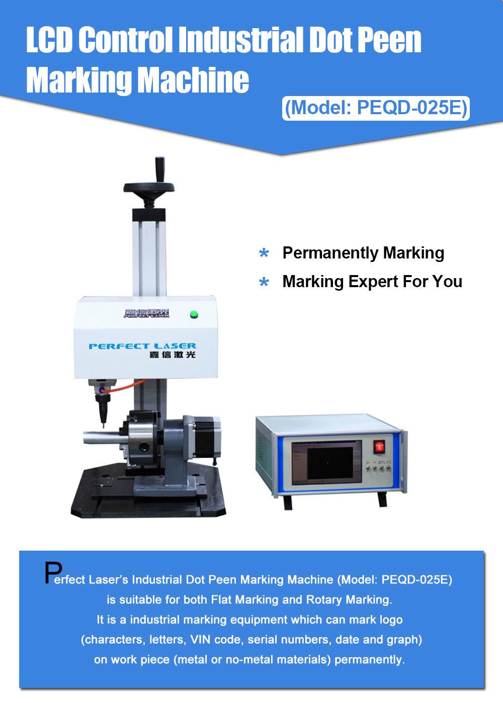 Peqd-025e LCD Control Deep Engraving Flat Rotary Metal Steel Stamp DOT Peen Marking Machine