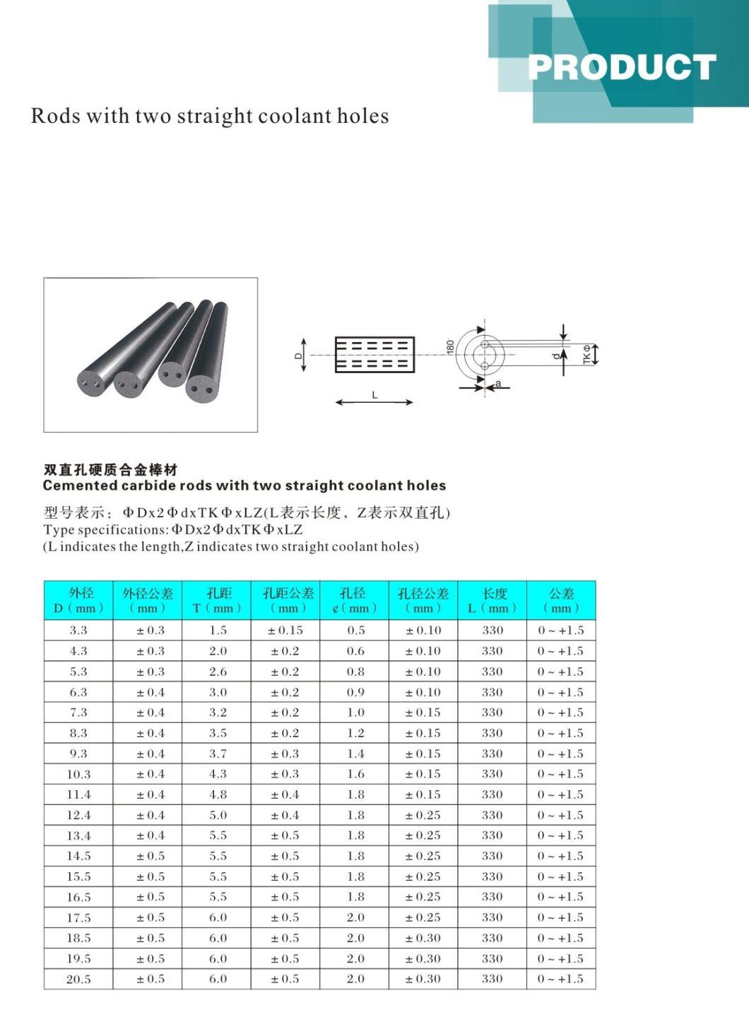 Tungsten Carbide Rods with Straight Hole