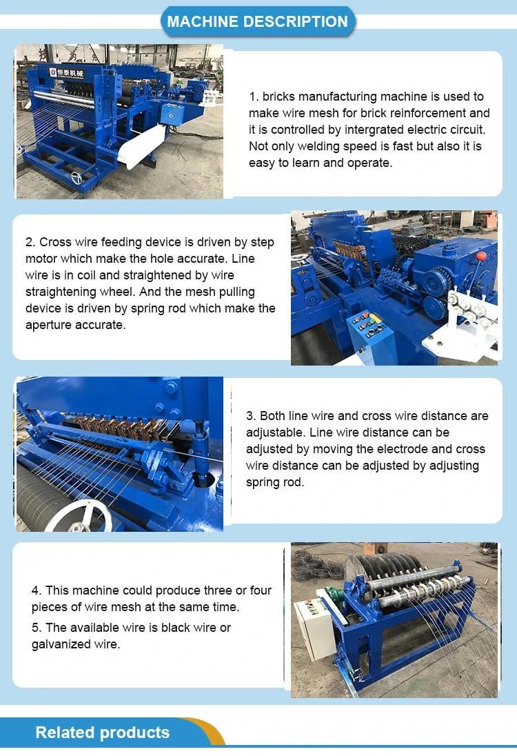 Full Automatic Brick Force Wire Mesh Weld Roll Making Machine (3rolls 6rolls 9 rolls customized)