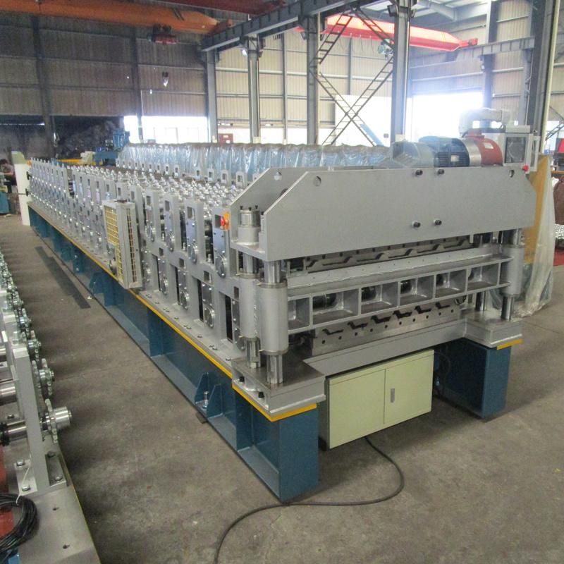 Color Steel Galvanized Metal Aluminum Glazed Trapezoidal Sheet Roof Wall Panel Double Layer Roll Forming Machine