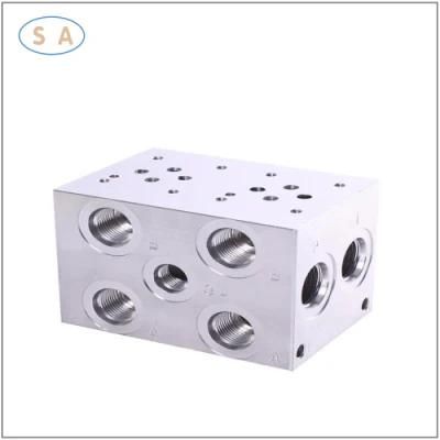 Aluminum Oil Circuit Block Hydraulic Multiple Station Valve Block by CNC Machining