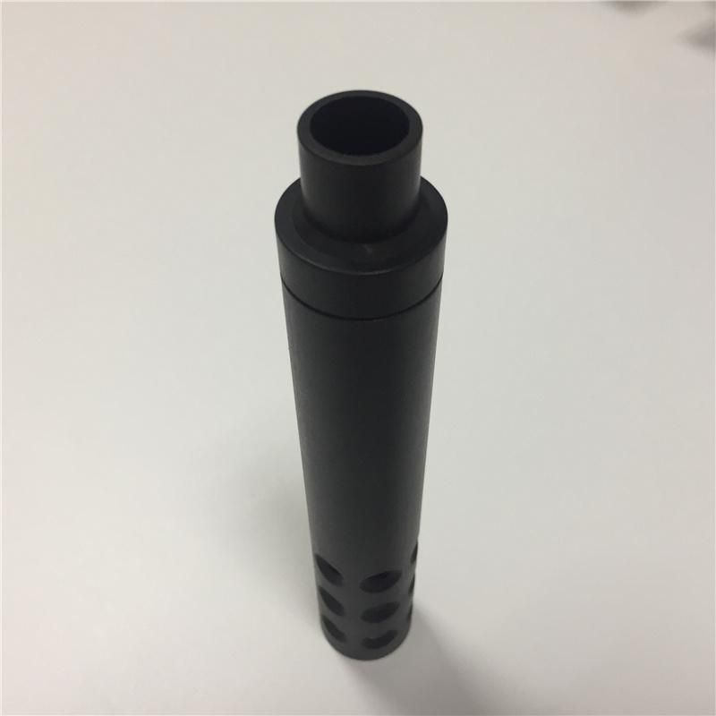 Black Anodized CNC Turning Custom Aluminum Drilling Pole with Hole