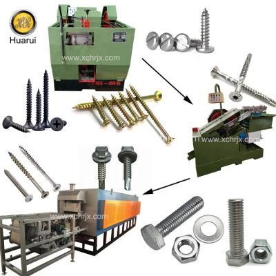 Full Line Set Machines for Making Nails and Screws with Mesh Belt Furnace Full Automtic Screw Making Machine