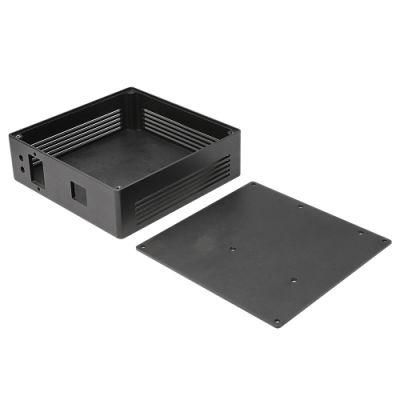 Custom CNC Aluminum Sandblast Anodized Black Enclosure for Audio Mono Amplifier