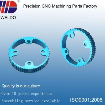 Blue Anodize Aluminum Ring CNC Turning Machinery Precision Parts