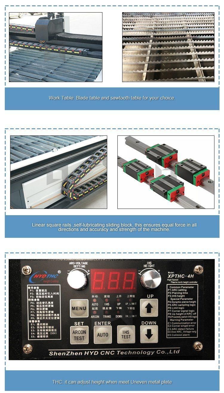 1530 2060 1325 Heavy Type Plasma Cutter Cut 63A 100A 120A 160A 200A Steel Sheet Metal CNC Table Plazma Plasma Cutting Machine with Drilling
