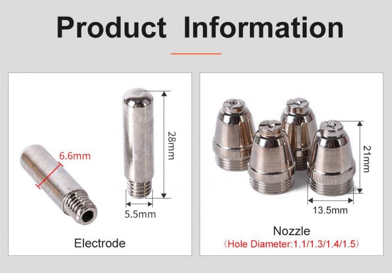 Startnow 50sets/Lot AG60 Plasma Consumables Hafnium Wire Plasma Tip Nozzle Electrodes Kits for Welding Cutting Torch Accessories