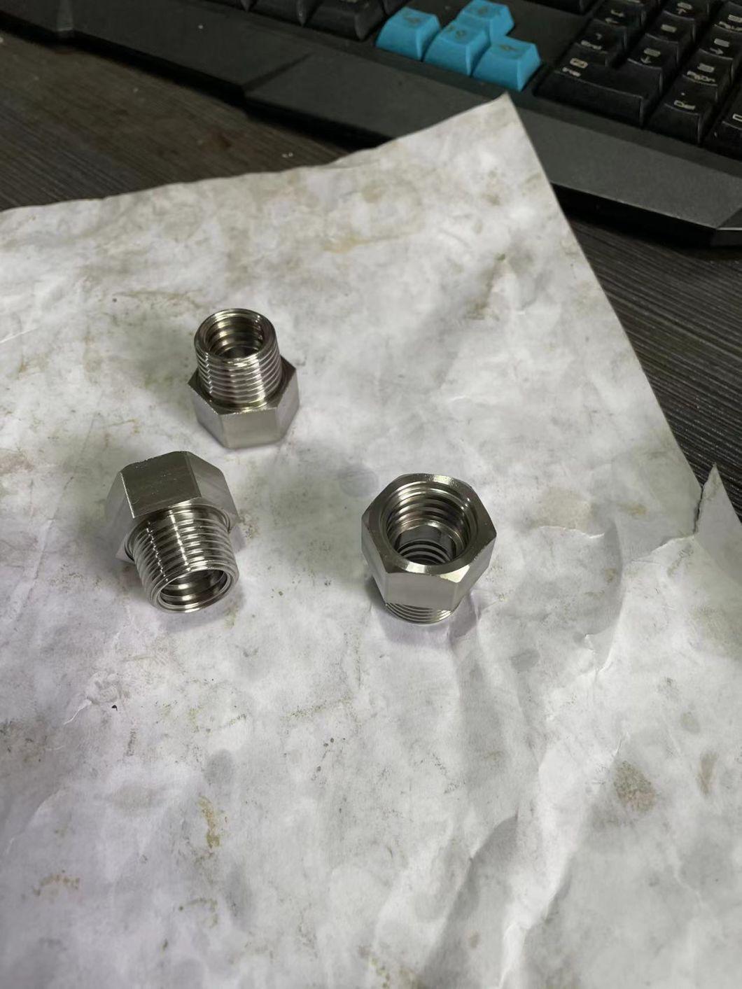 Customized Precision Milling CNC Turning 304/316 Stainless Steel Hexagon Nut/Screw with NPT Threading