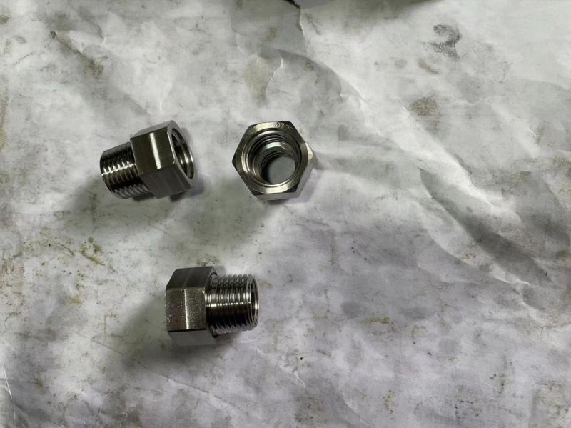 Customized Precision Milling CNC Turning 304/316 Stainless Steel Hexagon Nut/Screw with NPT Threading