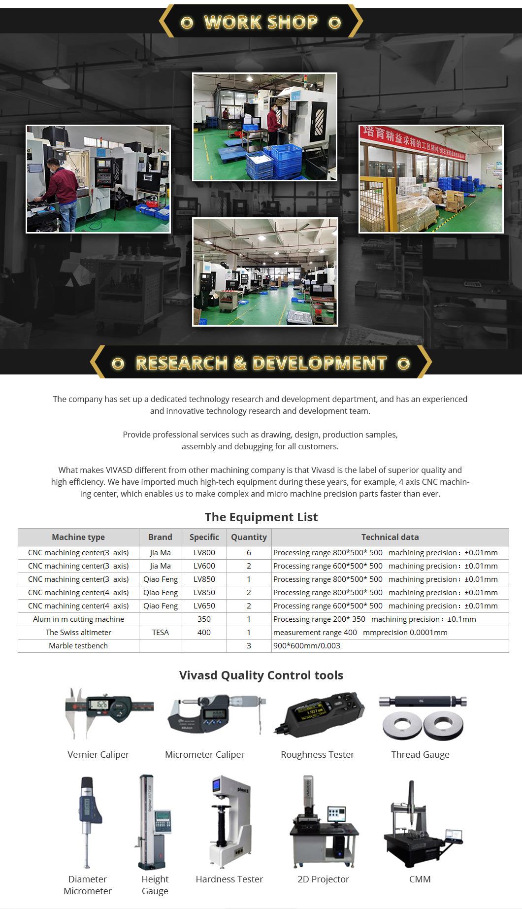 Precision Aluminum CNC Machining Parts Vivasd 228 with ISO9001
