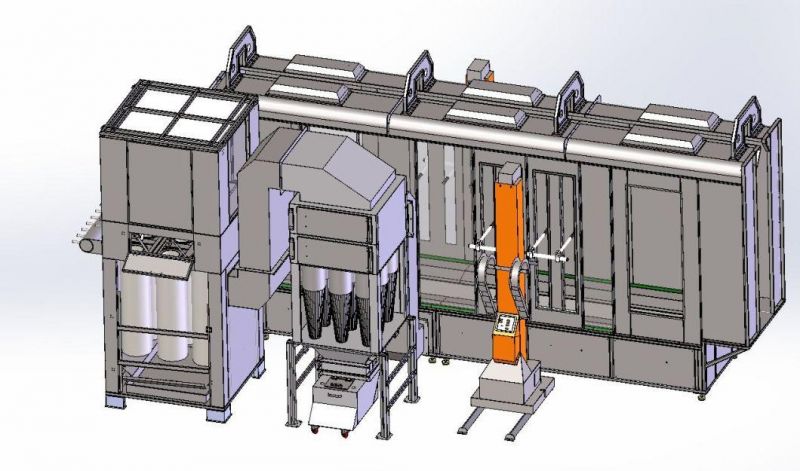 Automatic Powder Coating Spray Cyclone Booth for Fast Color Change