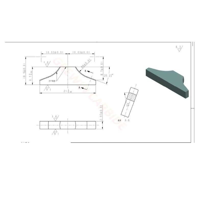 Gw Carbide-Solid Carbide Inserts for Car Welding Electrode Sharpening on Tin Bronze, Best Quality Guarantee/ Carbide Cutting Tips/ Carbide Cutting Tools