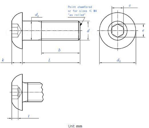 Qbh ISO7380 M12X20 Socket Round Button Head Carbon/Stainless Steel Screw Machine Machinery Machining Maintaining Repairing Replace Replacement Spare Accessories