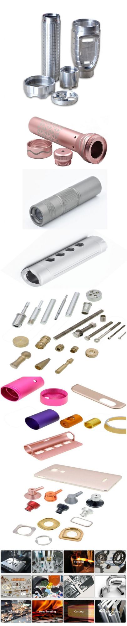 OEM Stainless Steel Sheet Metal Prototype CNC Machining Milling Turning Manufacturing Fast 3D Prototype Flashlight Shell