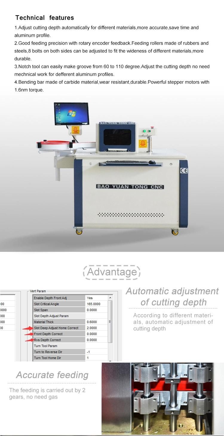 Outdoor Logo Sign Automatic Feeding and Slotting Channel Letter Bending Machine