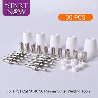 Startnow 30PCS/Lot PT31 Plasma Nozzle Electrodes Swirling Ring Shield Cups LG40