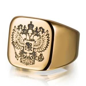 Russian National Emblem Ring of Double Headed Eagle (size 7-14)