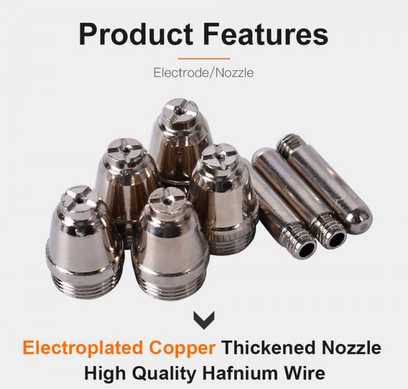 Startnow 50sets/Lot AG60 Plasma Consumables Hafnium Wire Plasma Tip Nozzle Electrodes Kits for Welding Cutting Torch Accessories