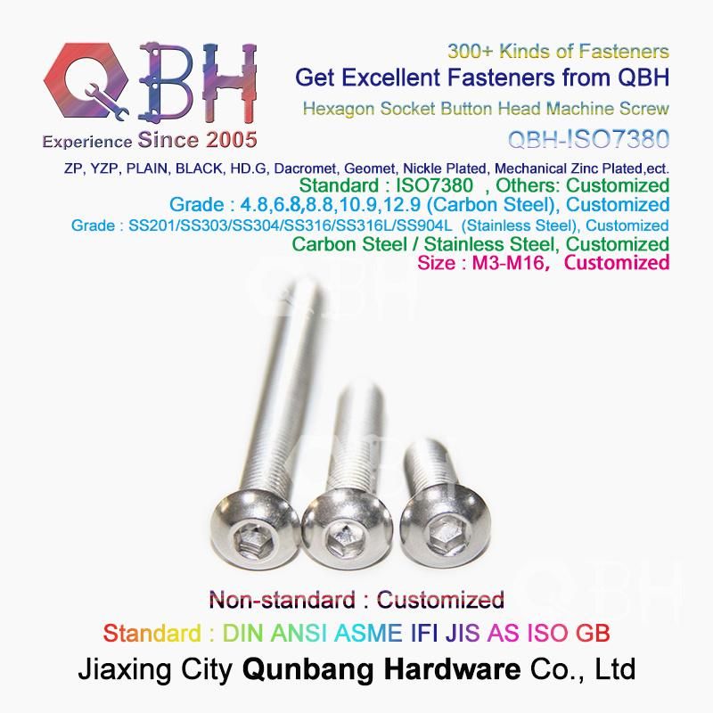 Qbh ISO7380 M12X20 Socket Round Button Head Carbon/Stainless Steel Screw Machine Machinery Machining Maintaining Repairing Replace Replacement Spare Accessories