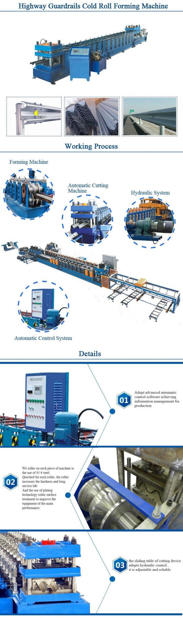 Traffic Facility Crash Barrier with CE/ISO9001 Guardrial Cold Machine