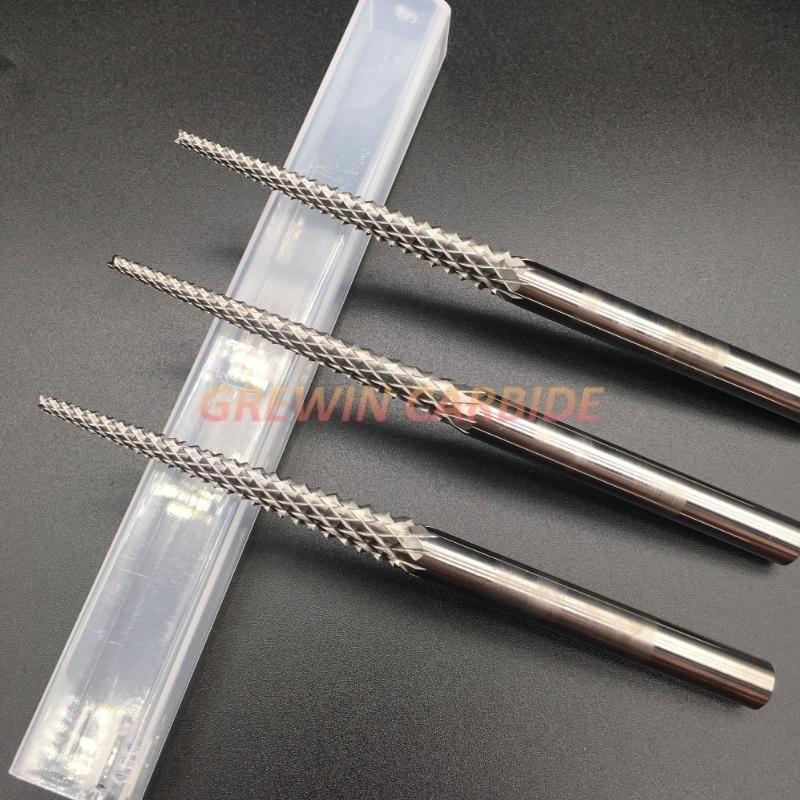 Grewin-3.175mm 4mm 6mm Tungsten Corn Cutter Cutting PCB End Mill 2 Flutes Carbide Router Bit