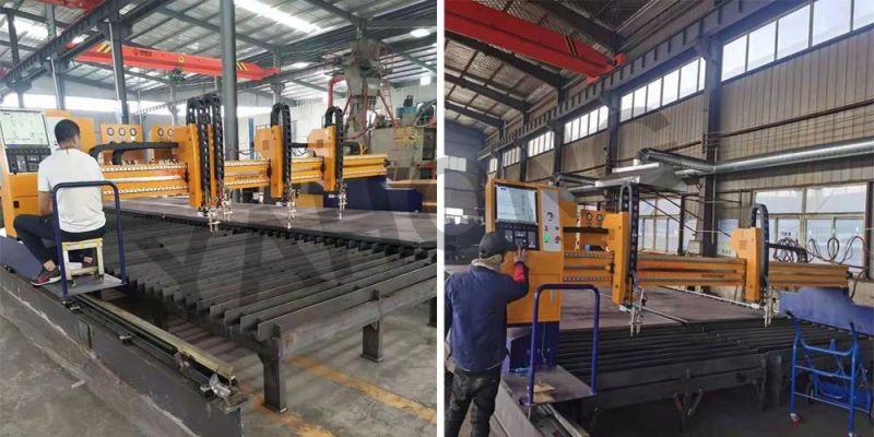 4000-12000mm CNC Gas Cutting Machine Plasma Cut with Two Gas Torch Save Time
