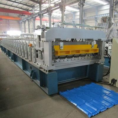 More 20 Years Experience Color Steel Coils / Aluminum Coils Trapezoidal Step Tile Making Machine with ISO 9001 Quality Certificate