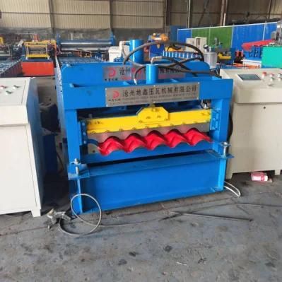 Dixin PLC Control Colored Cold Steel Glazed Roof Tile Making Machine