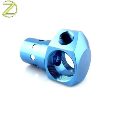 Custom Precision CNC Machined Parts Lathe Screw Thread Blue Anodizing Aluminum Machine Parts