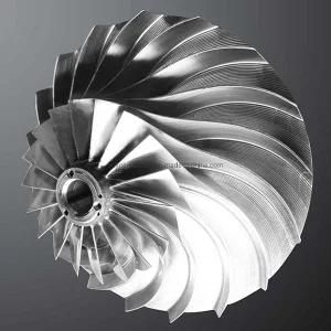 Aluminum Alloy 7075 Turbine Compressor Impeller by 5 Axis Machining Center