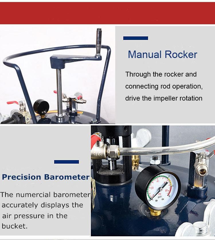 High Pressure Pot with Manual Mixing Agitator Pneumatic Tank for Spraying Paint