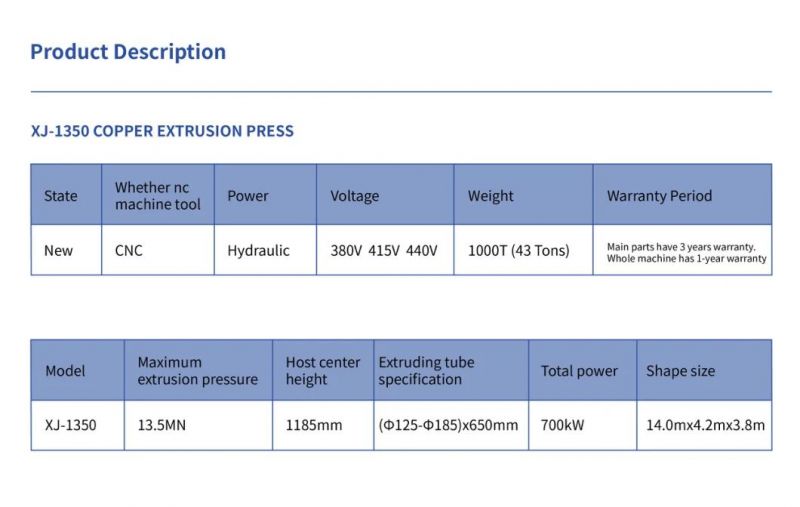 Xj-1350 Copper Extrusion Press