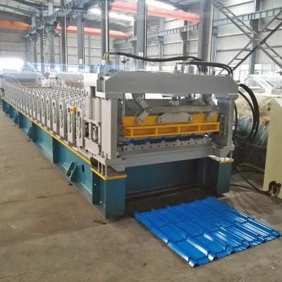 Durable Quality 0.5-0.6mm Metal Glazed Tile Cold Rolling Machinel Step Tile Forming Machine by Chain