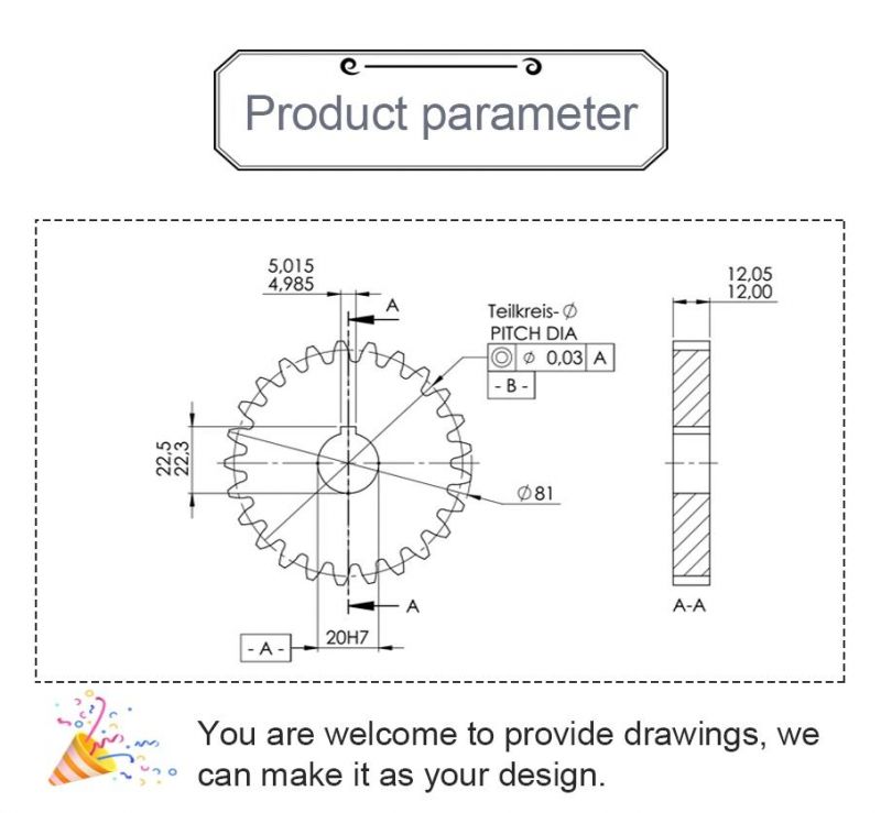 Customized Stainless Steel/Carbon Steel Transmission Parts for Machinery