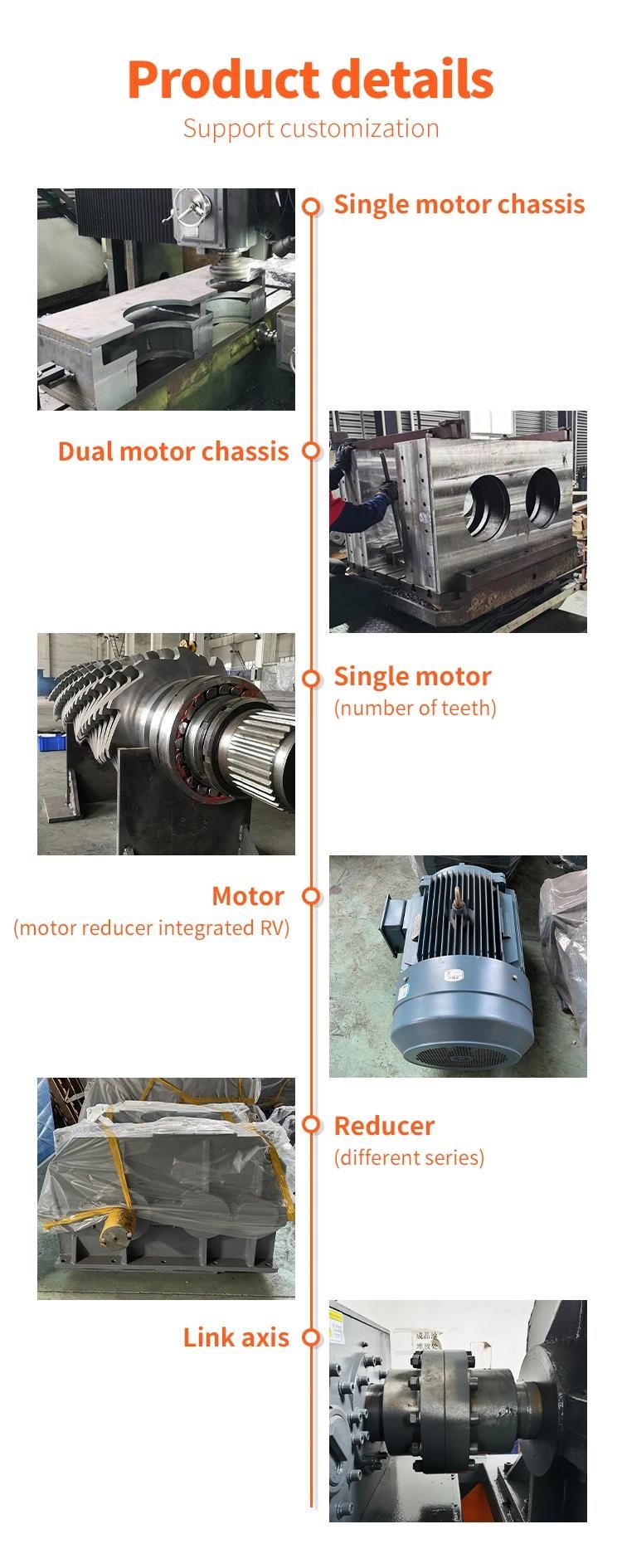 Shredder Rotary Blades Stator Blades/PVC Plastic Shred Machine with 2 Shaft Shredder Blade