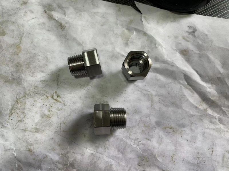 Customized Precision Milling CNC Turning 304/316 Stainless Steel Hexagon Nut/Screw with NPT Threading