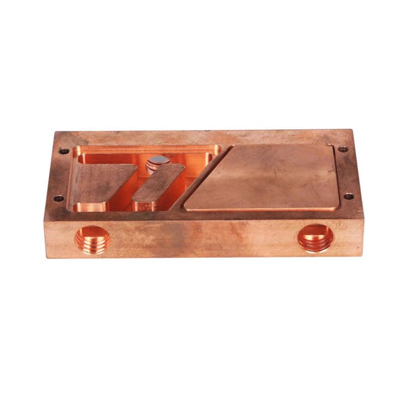 Precision CNC Machining Copper Chiller Parts OEM/ODM CNC Copper Heat Sink Chiller Parts with Silver Anodizing
